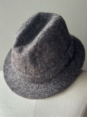 Vintage J.J. Seifter & Sons Tweed Herringbone 100% Wool Fedora Hat